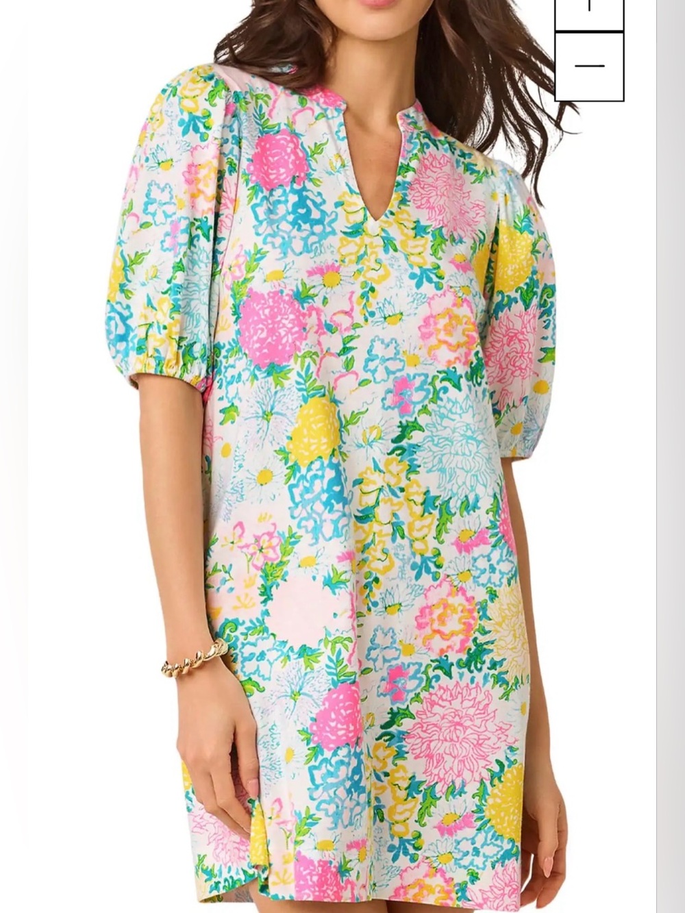 Lilly Pulitzer Carey Dress Multi Lilly Garden Floral size large